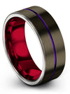 Unique Promise Ring for Couples Brushed Gunmetal Tungsten Man Wedding Band - Charming Jewelers