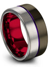 Wedding Band Lady Gunmetal Purple Woman&#39;s Engagement Woman&#39;s Bands Tungsten - Charming Jewelers