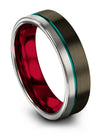 Wedding Ring His and His Gunmetal Mens Wedding Bands Tungsten Gunmetal 6mm - Charming Jewelers