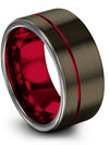 Wedding Ring Set for Woman&#39;s Gunmetal Tungsten Gunmetal Wedding Rings for Men&#39;s - Charming Jewelers