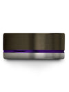 Gunmetal and Purple Wedding Rings Tungsten Ring for Male Engraved Customized - Charming Jewelers