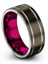 Gunmetal Grey Wedding Bands for Womans Brushed Tungsten Bands Promise Ring Best - Charming Jewelers