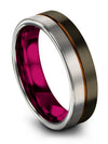 Wedding Ring His and His Gunmetal Mens Wedding Bands Tungsten Gunmetal 6mm - Charming Jewelers