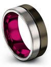 Unique Gunmetal Ladies Wedding Band Tungsten Engagement Band His and Him Bands - Charming Jewelers
