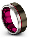 Promise Rings Sets Him and Husband Tungsten Wedding Bands Gunmetal Minimalist - Charming Jewelers