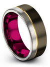 Personalized Wedding Ring Boyfriend and Him Gunmetal Tungsten Carbide Gunmetal - Charming Jewelers