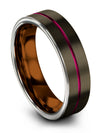 Couple Wedding Bands Woman Tungsten Wedding Bands Engraved Promise Gunmetal - Charming Jewelers