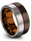 Wedding Ring for Girlfriend 10mm Tungsten Wedding Rings Gunmetal Birthday - Charming Jewelers