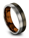 6mm 8th Anniversary Band for Guy Tungsten Carbide Bands for Men Gunmetal 6mm - Charming Jewelers