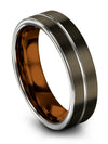 Wedding Rings Set for Boyfriend and Her Gunmetal Tungsten Wedding Ring 6mm - Charming Jewelers