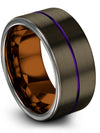 Ladies Plain Gunmetal Wedding Bands Tungsten Wedding Band for Her Couple - Charming Jewelers