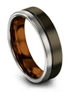 Wedding Sets for Boyfriend and Him Tungsten Carbide Bands for Man Gunmetal Band - Charming Jewelers