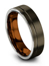 Gunmetal Wedding Bands Mens Special Edition Tungsten Bands Plain Gunmetal Rings - Charming Jewelers