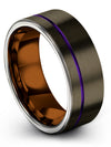 Gunmetal Wedding Rings for Husband and Him Wedding Band Sets for Girlfriend - Charming Jewelers