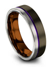 Wedding Band for Male Minimalist Engraved Tungsten Couples Band Sister Gunmetal - Charming Jewelers