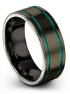 Groove Promise Band Tungsten Ring for Woman&#39;s Matte Band Sets Gunmetal - Charming Jewelers