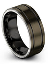 Taoism Promise Ring for Guy Tungsten Ring for Male Customized Handmade Gunmetal - Charming Jewelers