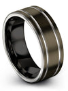 Guys Matte Gunmetal Wedding Ring Tungsten Gunmetal Wedding Bands for Guys - Charming Jewelers