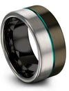 Guys Matte Gunmetal Wedding Rings Tungsten Ring 10mm Gunmetal Bands Gunmetal - Charming Jewelers
