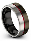 Male Gunmetal Wedding Band Tungsten Wedding Rings Band 8mm for Guy Gunmetal - Charming Jewelers