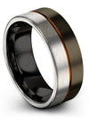 Gunmetal Wedding Ring for Male 8mm Her and His Tungsten Bands Cute Couple Ring - Charming Jewelers