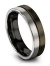 Lady Wedding Band Gunmetal Groove Matching Wedding Band for Couples Tungsten - Charming Jewelers