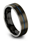 Boyfriend and Him Promise Band Gunmetal Blue Tungsten Band Couple Promise Band - Charming Jewelers