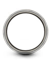 Wedding Band Couples Plain Tungsten Bands 8mm 6 Year Gunmetal Rings Ring - Charming Jewelers