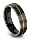 Guy Wedding Ring Engraved Gunmetal Tungsten Engagement Bands for Men&#39;s Gunmetal - Charming Jewelers