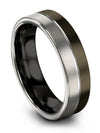 Shinto Wedding Band Brushed Gunmetal Tungsten Ring for Woman Gunmetal Ladies - Charming Jewelers