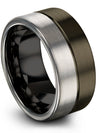 Lady Wedding Bands Flat Brushed Gunmetal Tungsten Carbide Rings for Ladies - Charming Jewelers