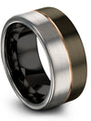 Brushed Woman Wedding Ring Tungsten Carbide Fiance and Her Band Mid Rings - Charming Jewelers