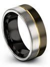 Woman&#39;s Jewelry Sets Tungsten Rings Engrave Gunmetal Husband Day Bands Gunmetal - Charming Jewelers