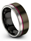 Simple Promise Rings Sets Matching Wedding Bands for Couples Tungsten Gunmetal - Charming Jewelers