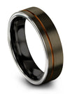 Personalized Wedding Band for Lady 6mm Tungsten Gunmetal