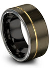 Unique Wedding Sets for Mens Tungsten Ring for Guy and Mens Sets Gunmetal 18K - Charming Jewelers