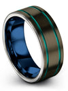 Wedding Rings for Couples Gunmetal Tungsten Carbide Ring for Ladies 8mm Couples - Charming Jewelers