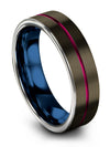 Pure Gunmetal Wedding Rings for Him and Husband Men&#39;s 6mm Tungsten Rings Unique - Charming Jewelers