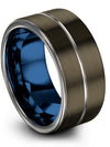Matching Wedding Band Gunmetal Tungsten Man Band Gunmetal Grey Promise Rings - Charming Jewelers