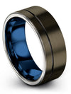 Band Wedding Rings Men&#39;s Man Gunmetal Black Tungsten Wedding Rings Gunmetal - Charming Jewelers