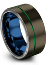Brushed Promise Rings Male Tungsten Mens Ring Gunmetal Green Man Promise Ring - Charming Jewelers