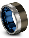 Gunmetal Two Tone Wedding Ring Tungsten Carbide for Man 10mm Engagement Ladies - Charming Jewelers