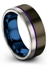 Wedding Gunmetal Rings Sets for His and Wife Tungsten Carbide Bands Brushed Set - Charming Jewelers