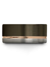 Gunmetal and 18K Rose Gold Wedding Rings for Female Tungsten Ring Sets - Charming Jewelers