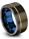 Custom Gunmetal Promise Band Gunmetal Ring Tungsten Man Gifts Matching Couples - Charming Jewelers