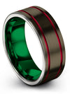 Man Finger Band Gunmetal Tungsten Rings for Woman Carbide Couple Engagement - Charming Jewelers