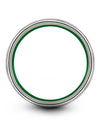 Gunmetal Promise Ring 8mm Ladies Wedding Ring Tungsten Gunmetal Green Gunmetal - Charming Jewelers