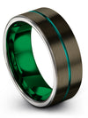 Mens 8mm Gunmetal Wedding Rings Engraved Tungsten Carbide Ring Guy Engagement - Charming Jewelers