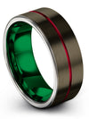 Modern Wedding Rings for Guys Tungsten Engraved Rings for Woman Gunmetal Band - Charming Jewelers