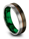 Copper Line Wedding Band Tungsten Carbide Ring for Ladies
